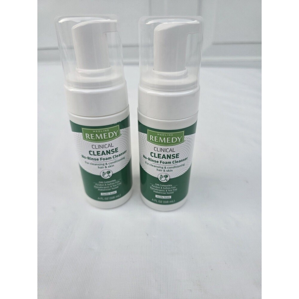 2 Medline Remedy Essentials Cleanse No Rinse Foam Hair/Skin